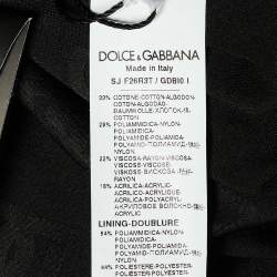 Dolce & Gabbana Black Tweed & Denim Button Up Jacket M