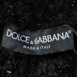 Dolce & Gabbana Black Lurex Cashmere & Angora Knit Circle Cardigan S