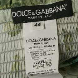 Pre Owned Dolce & Gabbana Blue Floral Print Poplin Embellished Button Mini Dress M
