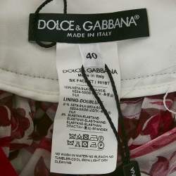 Dolce & Gabbana Pink Majolica Print Silk Top and Skirt Set S