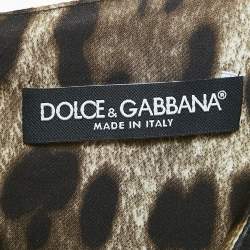 Pre Owned Dolce & Gabbana Black Floral Print Jacquard Cotton Blend Sleeveless Mini Dress L