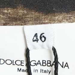 Pre Owned Dolce & Gabbana Black Floral Print Jacquard Cotton Blend Sleeveless Mini Dress L