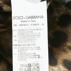 Pre Owned Dolce & Gabbana Black Floral Print Jacquard Cotton Blend Sleeveless Mini Dress L