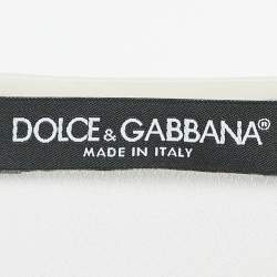 Pre Owned Dolce & Gabbana Blue/White Striped Crepe Oversized Top M