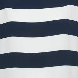 Pre Owned Dolce & Gabbana Blue/White Striped Crepe Oversized Top M