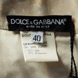Dolce & Gabbana Cream Printed Cotton Skirt S