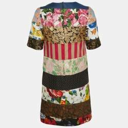 Dolce & Gabbana Multicolor Jacquard Panelled Mini Dress S