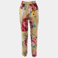 Dolce & Gabbana Floral Jacquard Straight Leg Trousers S 