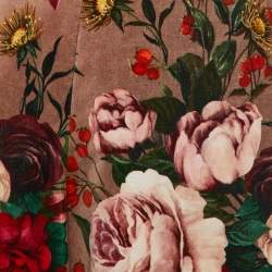 Pre Owned Dolce & Gabbana Floral Print Velvet Flared Mini Skirt S