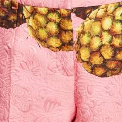 Dolce & Gabbana Pink Pineapple Print Jacquard Trouser M