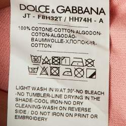 Pre Owned Dolce & Gabbana Pink Printed Cotton Short Sleeve T-Shirt M