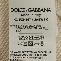 Dolce & Gabbana White/Blue Majolica Print Silk Buttoned Cardigan M