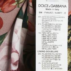 Pre Owned تنورة ميني دولتشي أند غابانا بروكيد مزهرة أسود/ذهبي مقاس صغير - سمول