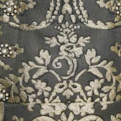 Pre Owned تنورة ميني دولتشي أند غابانا بروكيد مزهرة أسود/ذهبي مقاس صغير - سمول