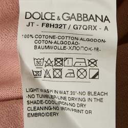 Pre Owned Dolce & Gabbana Pink Printed Jersey Crewneck T-Shirt L