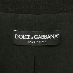 Dolce & Gabbana Black Embroidered Wool Button Front Jacket L