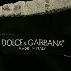 Pre Owned Dolce & Gabbana Black Wool Blend Baby Cherub Button Detail Midi Dress L