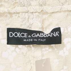 Dolce & Gabbana Ecru Lace Button Front Jacket M