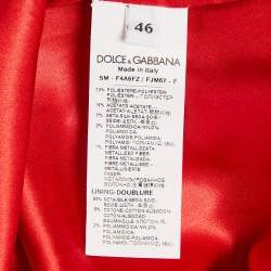 Dolce & Gabbana Red Floral Brocade Mini Skirt L