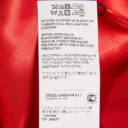 Dolce & Gabbana Red Floral Brocade Mini Skirt L