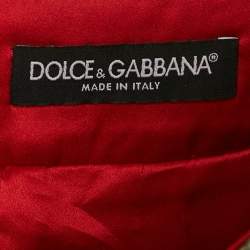 Dolce & Gabbana Red Floral Brocade Mini Skirt L