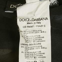 Dolce & Gabbana Black/Multicolor Printed Silk Sleeveless Draped Maxi Dress XL
