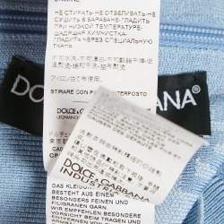 Dolce & Gabbana Blue Logo Intarsia Stretch Knit Bralette Top S