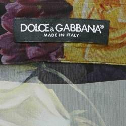 Dolce & Gabbana Multicolor Floral Print Silk Sheer Shirt M