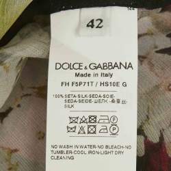 Dolce & Gabbana Multicolor Floral Print Silk Sheer Shirt M