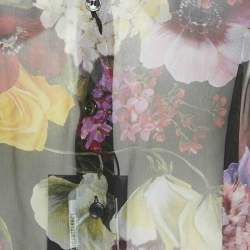 Dolce & Gabbana Multicolor Floral Print Silk Sheer Shirt M