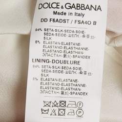 Pre Owned Dolce & Gabbana White Floral Silk Midi Dress M