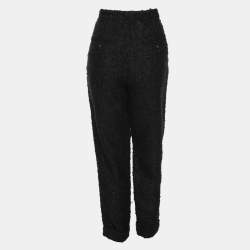 Pre Owned Dolce & Gabbana Brown Fuzzy Wool Blend Carrot Fit Trousers S