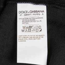 Pre Owned Dolce & Gabbana Black Cotton Knit Crew Neck T-Shirt XXL