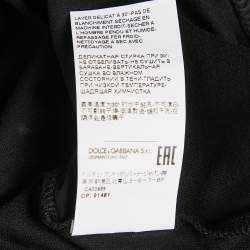 Pre Owned Dolce & Gabbana Black Cotton Knit Crew Neck T-Shirt XXL