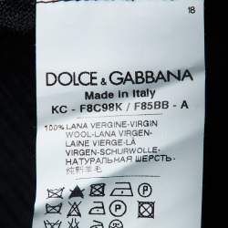 Pre Owned Dolce & Gabbana Black Wool Knit Button Front Poncho S