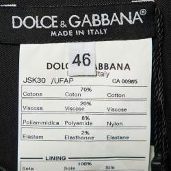 Pre Owned Dolce & Gabbana Black Cotton & Lace Paneled Knee Length Skirt L