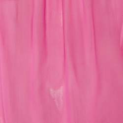 Pre Owned Dolce & Gabbana Pink Silk Chiffon Ruffled Top M