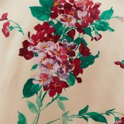 Pre Owned Dolce & Gabbana Pink Floral Printed Silk Satin Midi Skirt L