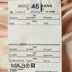 Pre Owned Dolce & Gabbana Pink Floral Printed Silk Satin Midi Skirt L