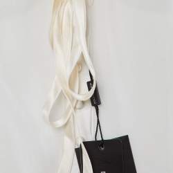 Pre Owned Dolce & Gabbana Off-White Cotton Contrast Trim Top M