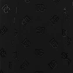 Pre Owned Dolce & Gabbana Black Silk Logo Print Midi Skirt S