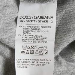 Pre Owned Dolce & Gabbana Grey Patterned Jersey Tank Top S