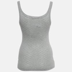 Pre Owned Dolce & Gabbana Grey Patterned Jersey Tank Top S