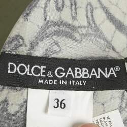 Pre Owned Dolce & Gabbana Green Floral Print Organza Top XS 