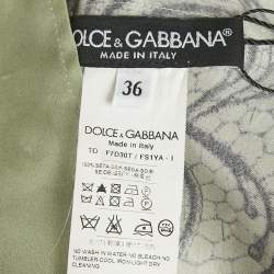 Pre Owned Dolce & Gabbana Green Floral Print Organza Top XS 