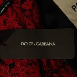 Pre Owned Dolce & Gabbana Special Edition Red Lace Maxi Dress S