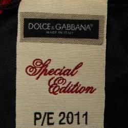 Pre Owned Dolce & Gabbana Special Edition Red Lace Maxi Dress S