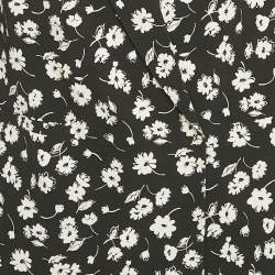 Pre Owned Dolce & Gabbana Black Cady Daisy Print Crepe Blazer S