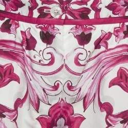 Pre Owned Dolce & Gabbana Pink Majolica Print Poplin Shorts M