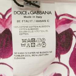 Pre Owned Dolce & Gabbana Pink Majolica Print Poplin Shorts M